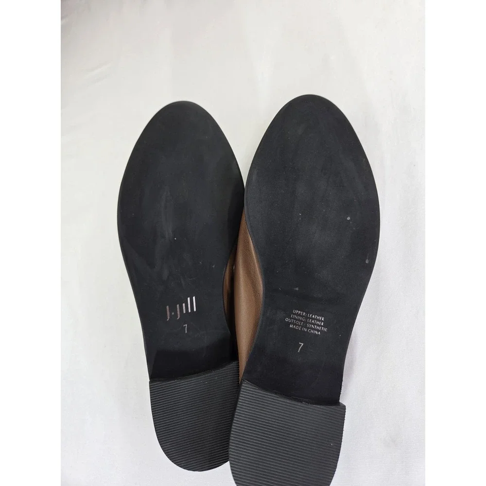 J.jill Pointed Toe Slip On Flat Loafer Mules 7 Leather